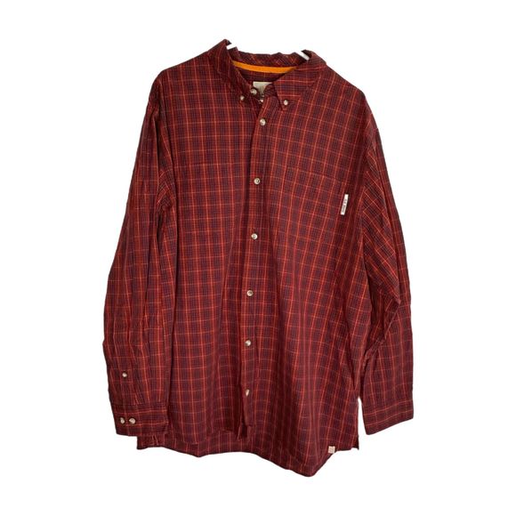 Field & Stream Red & Blue Plaid Long-sleeve Dress Shirt, Size 2XL, Pre-owned - Picture 2 of 7